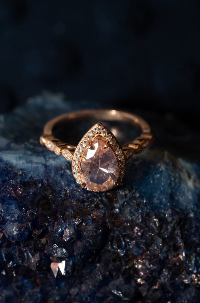 gold ring with diamonds